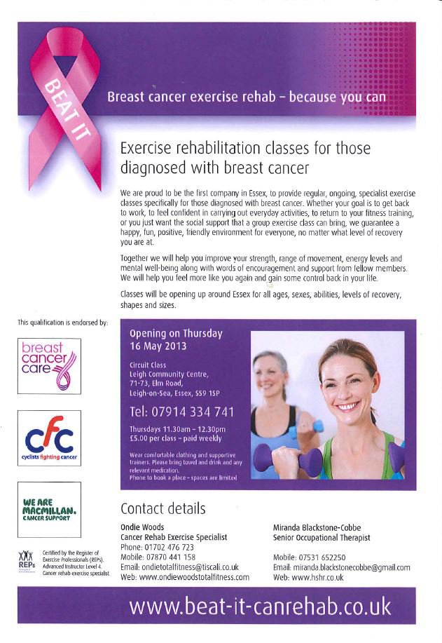 Beat It! Breast Cancer Rehabilitation Class